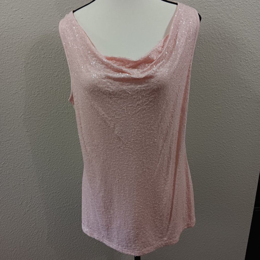 INC Pink Tank Top with Sequins Size L